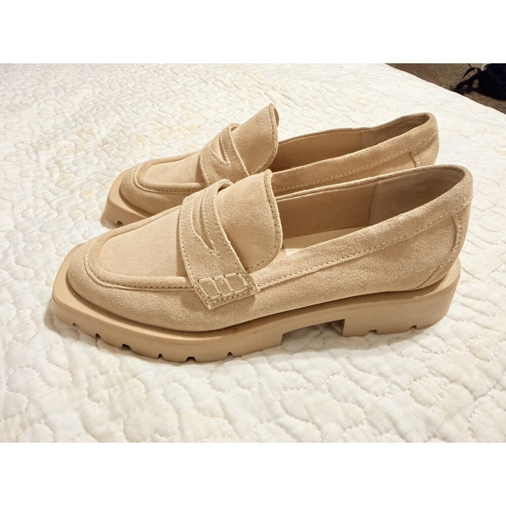 Dolce Vita Elias Lug Loafers Tan Suede Leather Women’s 6 - Picture 4 of 11